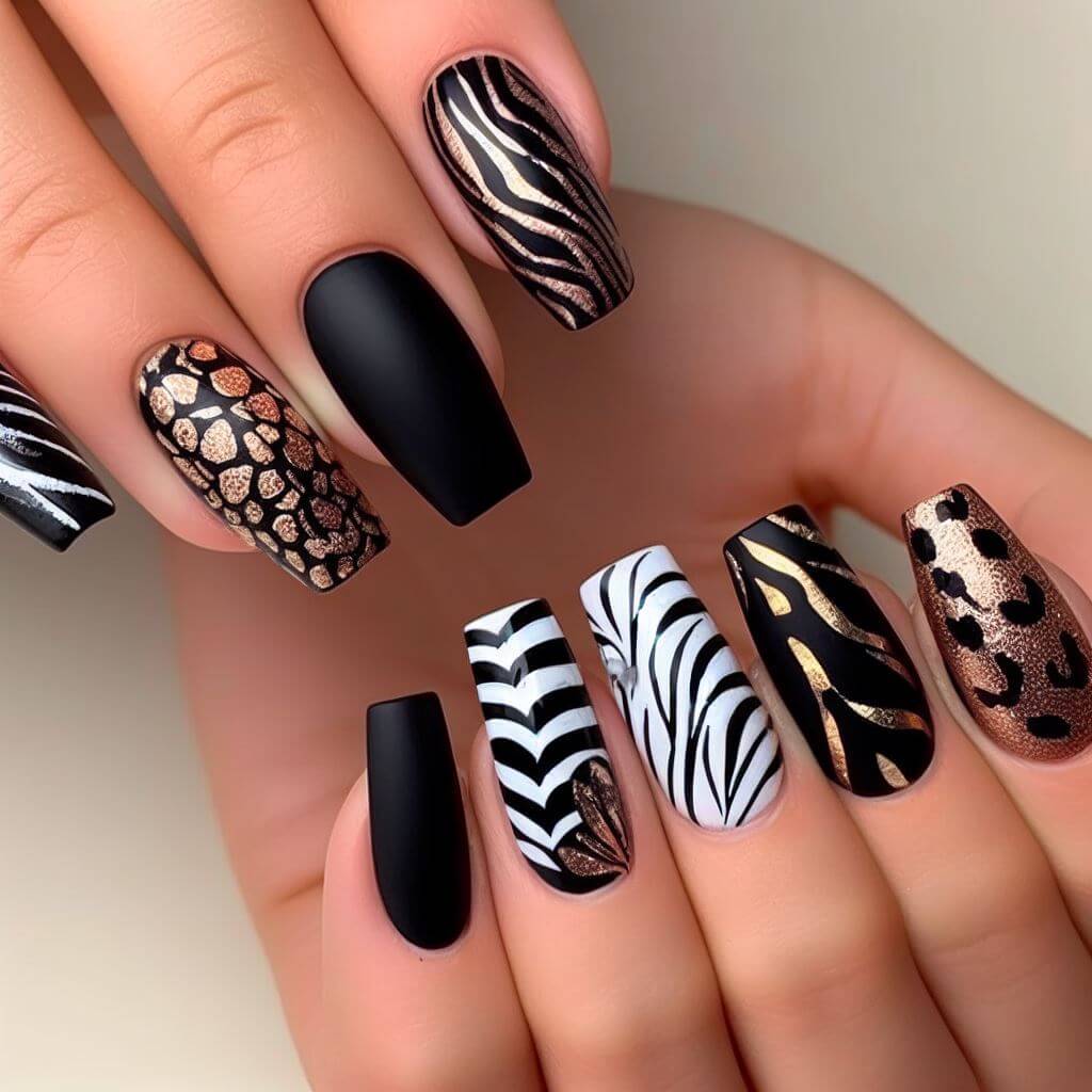 11-animal-prints-black-nails-design