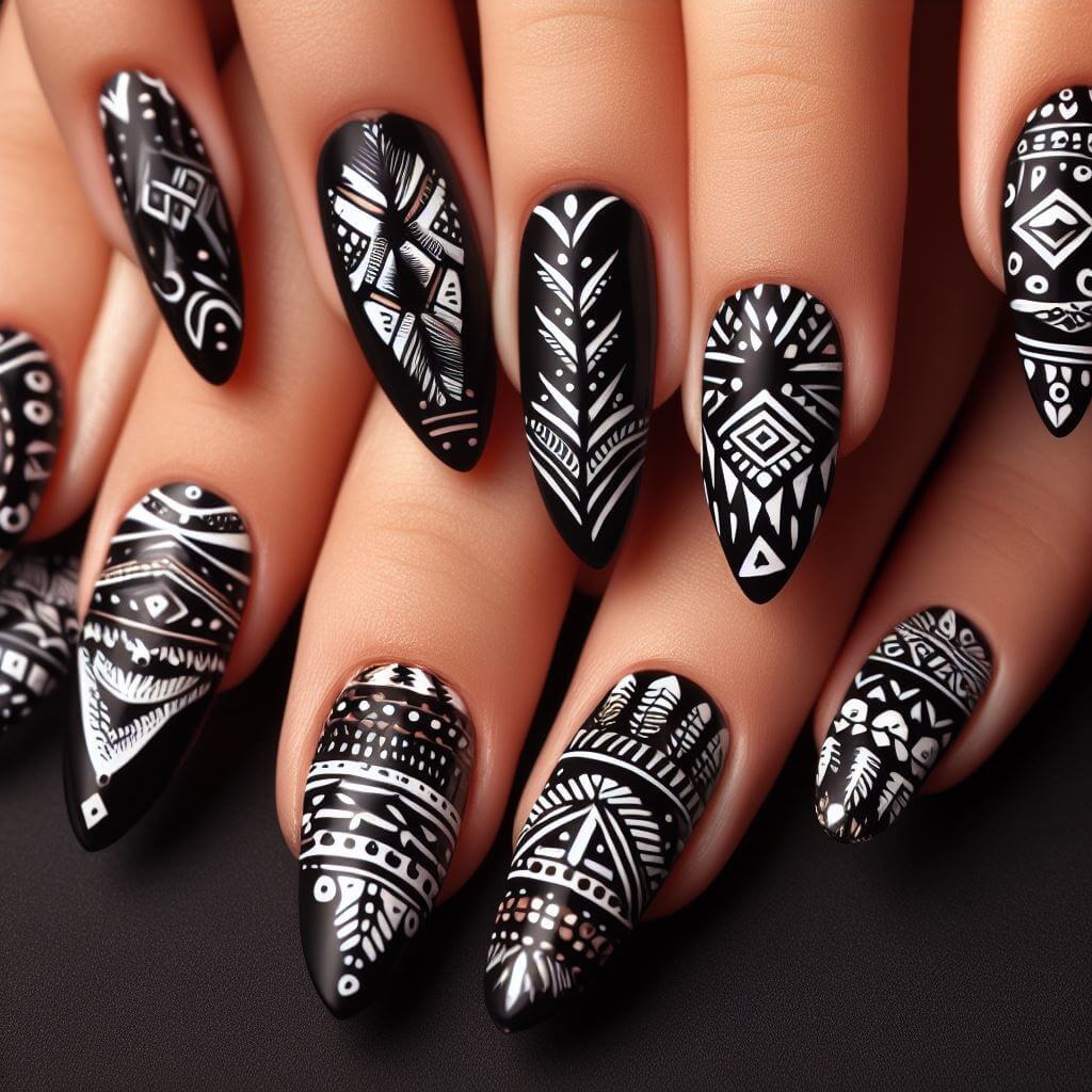 The Beauty Buffs: Neutural - Fall Tribal Nail Art - The Little Canvas