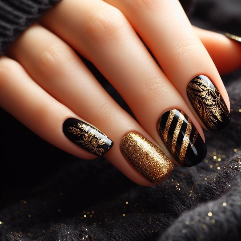 4-esmalte-de-uñas-negro-y-oro