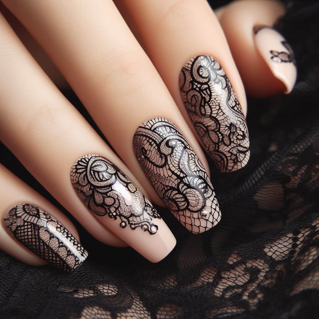 Black Lace DAMASK Waterslide Nail Art Decals MEGAPACK 63 White / Black Nail  Decals Fleurish French Manicure Waterslide Transfer Stickers - Etsy